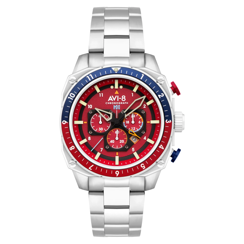AVI-8 Hawker Hunter Atlas Men's Red Dual Time Watch