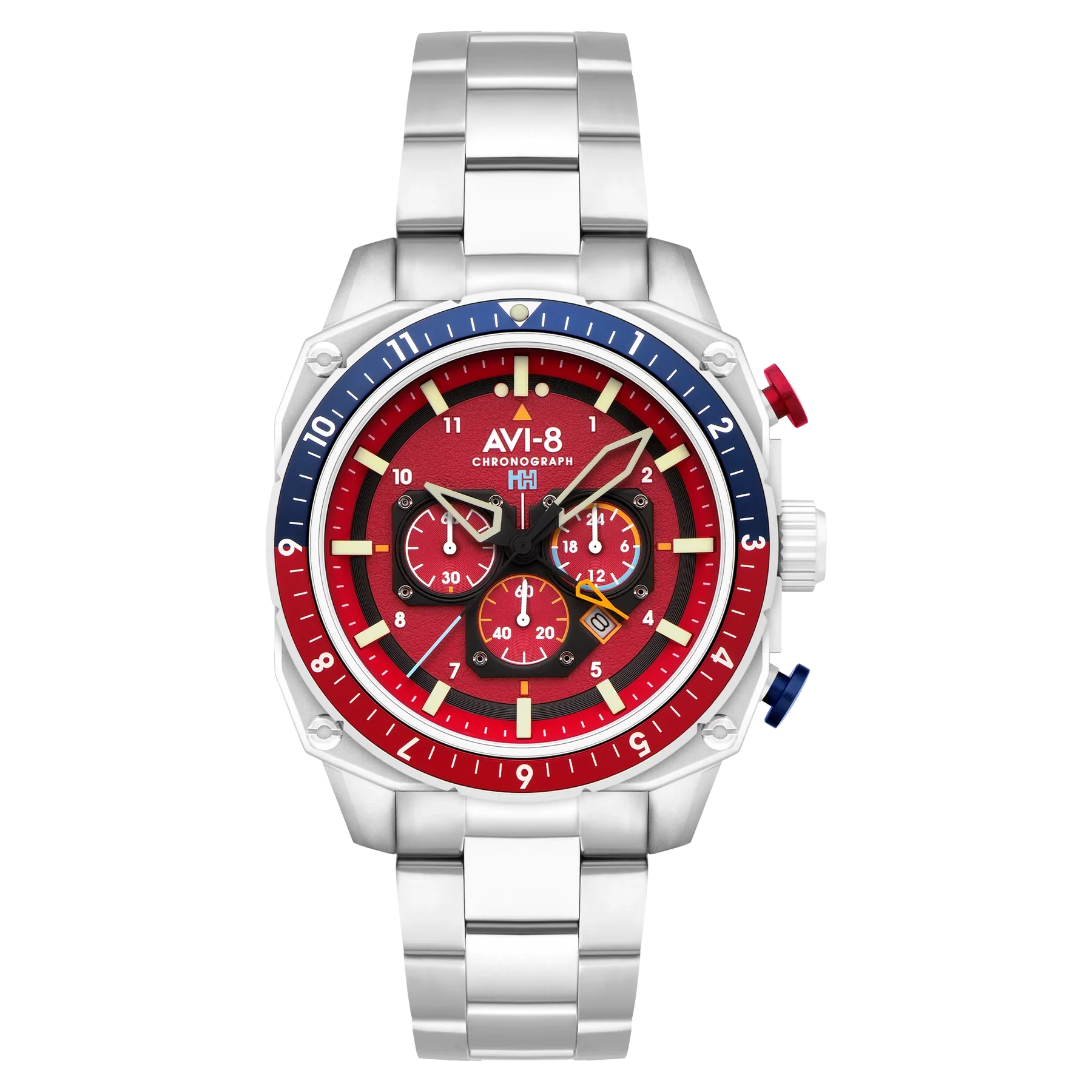 AVI-8 Hawker Hunter Atlas Men's Red Dual Time Watch