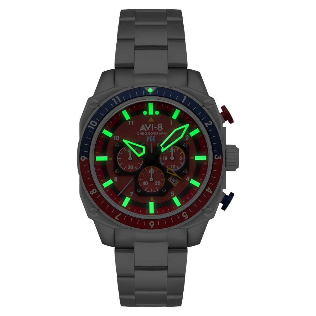 AVI-8 Hawker Hunter Atlas Men's Red Dual Time Watch