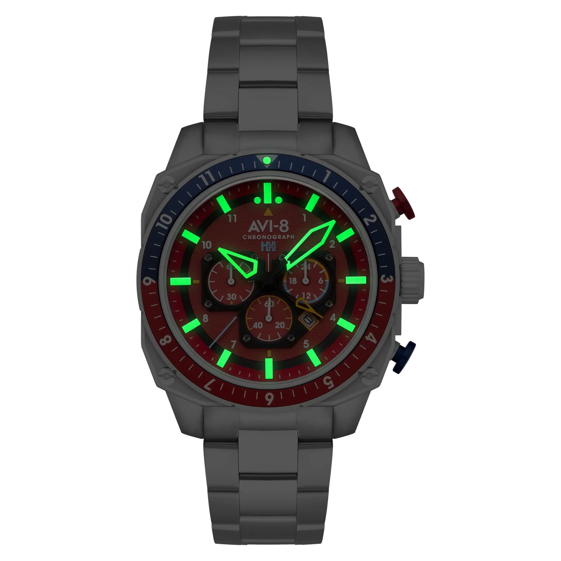 AVI-8 Hawker Hunter Atlas Men's Red Dual Time Watch