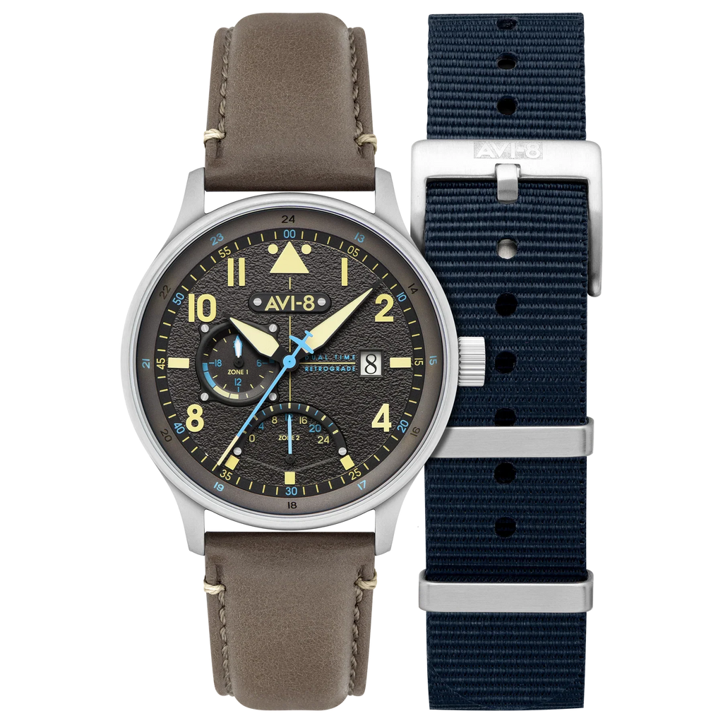 AVI-8 Hawker Hurricane McKellar Men's Grey Dual Time Watch