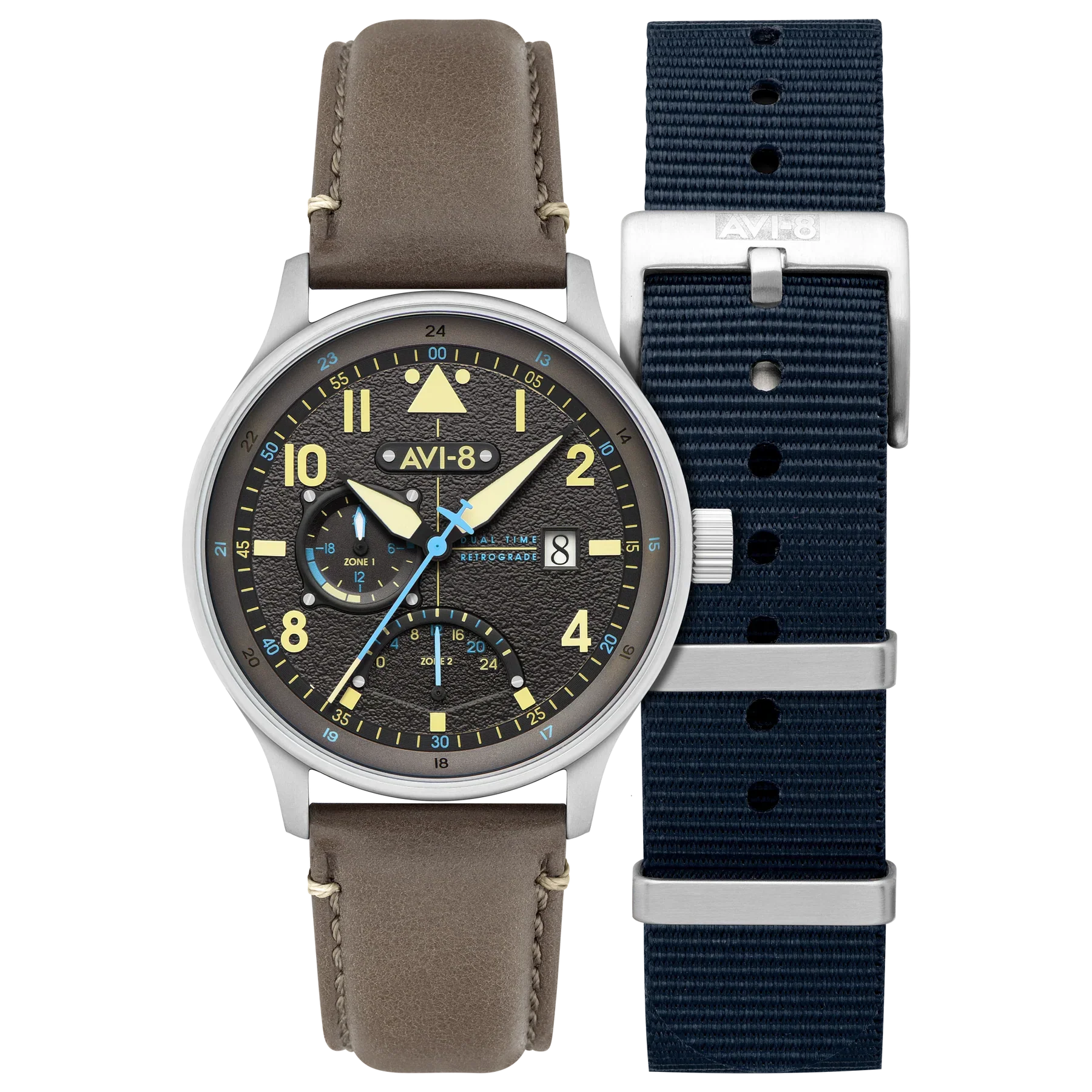 AVI-8 Hawker Hurricane McKellar Men's Grey Dual Time Watch