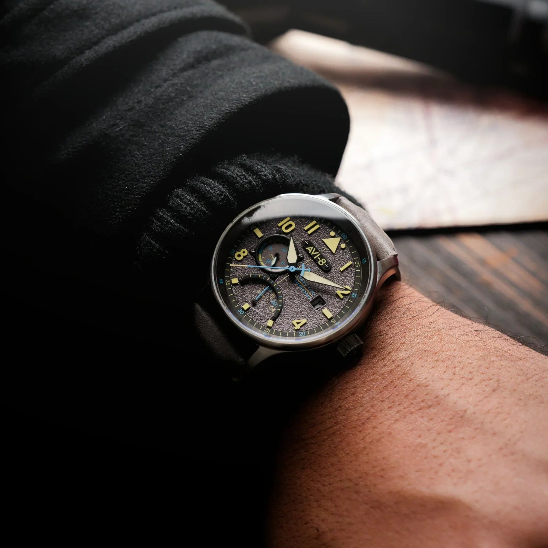 AVI-8 Hawker Hurricane McKellar Men's Grey Dual Time Watch