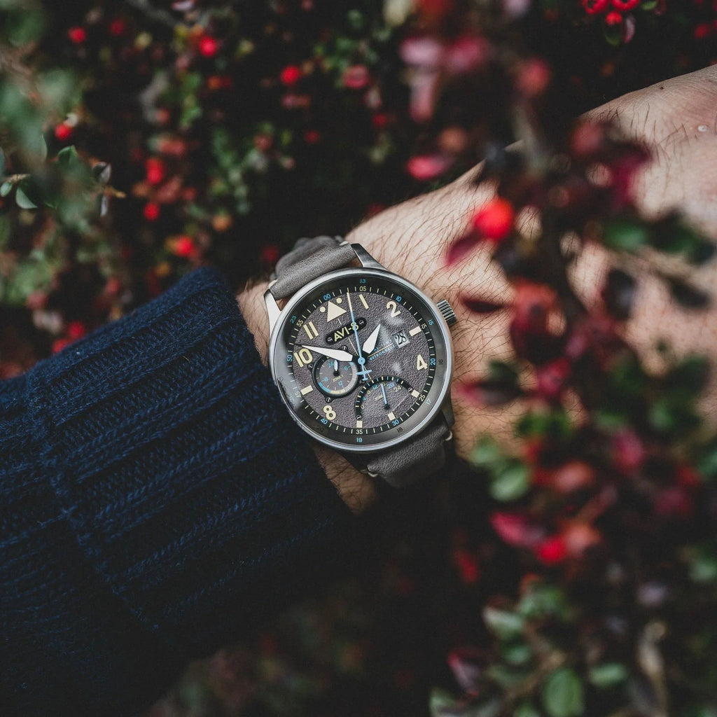AVI-8 Hawker Hurricane McKellar Men's Grey Dual Time Watch