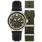 AVI-8 McKellar Dual Time Green Leather Watch