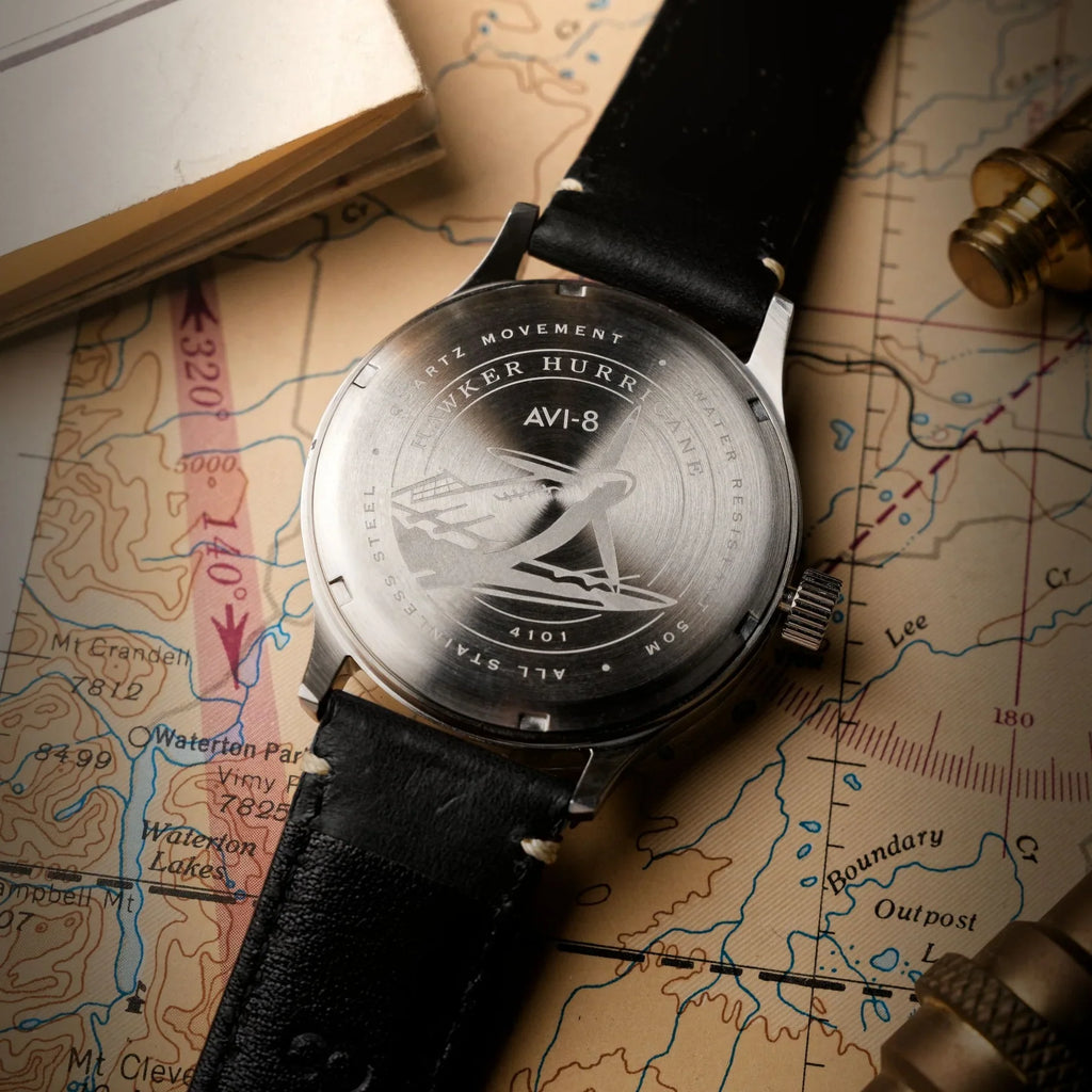 AVI-8 McKellar Dual Time Green Leather Watch