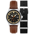 AVI-8 Hawker Hurricane McKellar Men's Black Brown Dual Time Watch