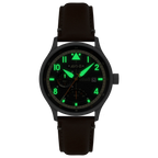 AVI-8 Hawker Hurricane McKellar Men's Black Brown Dual Time Watch