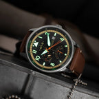 AVI-8 Hawker Hurricane McKellar Men's Black Brown Dual Time Watch
