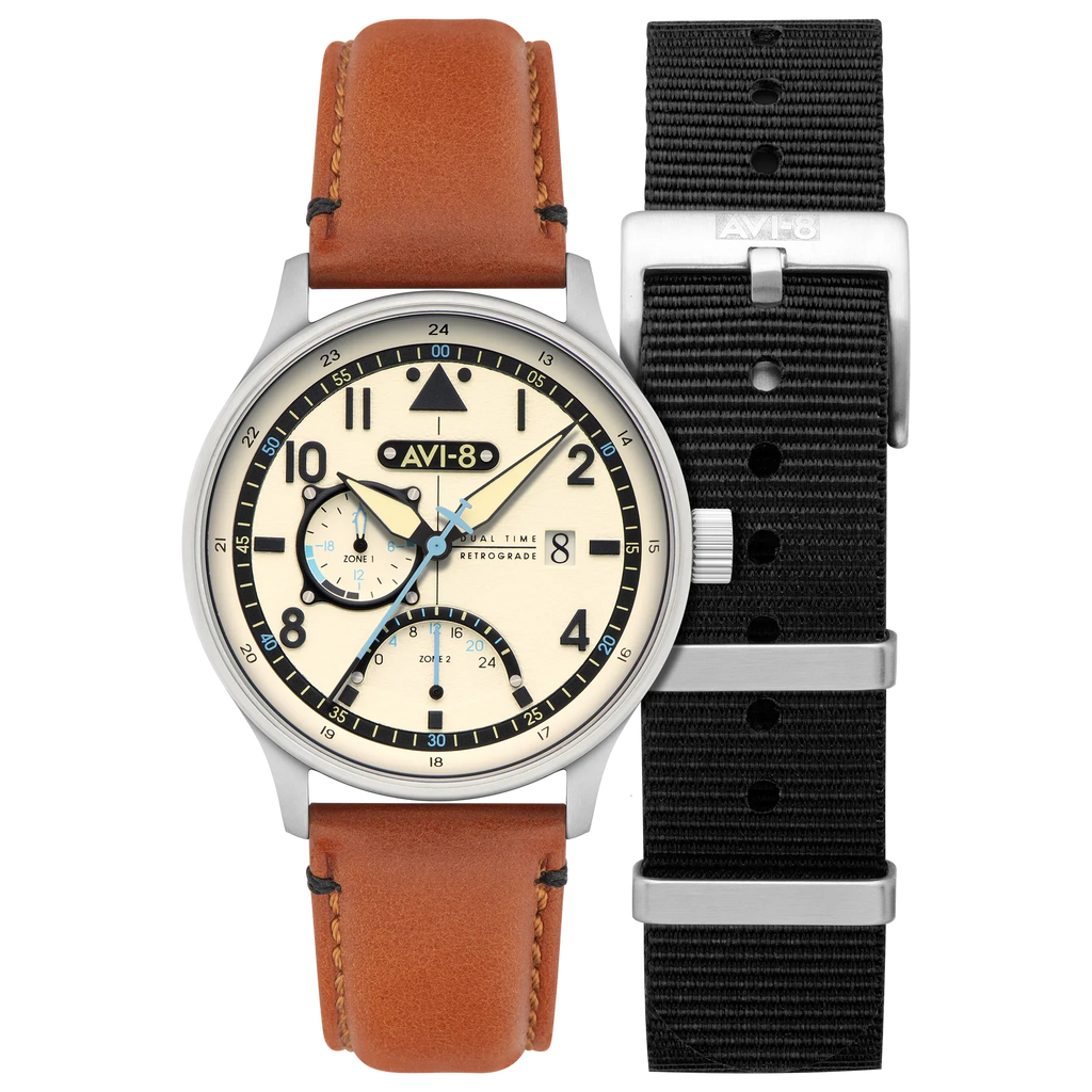 AVI-8 Hawker Hurricane McKellar Men's Beige Dual Time Watch