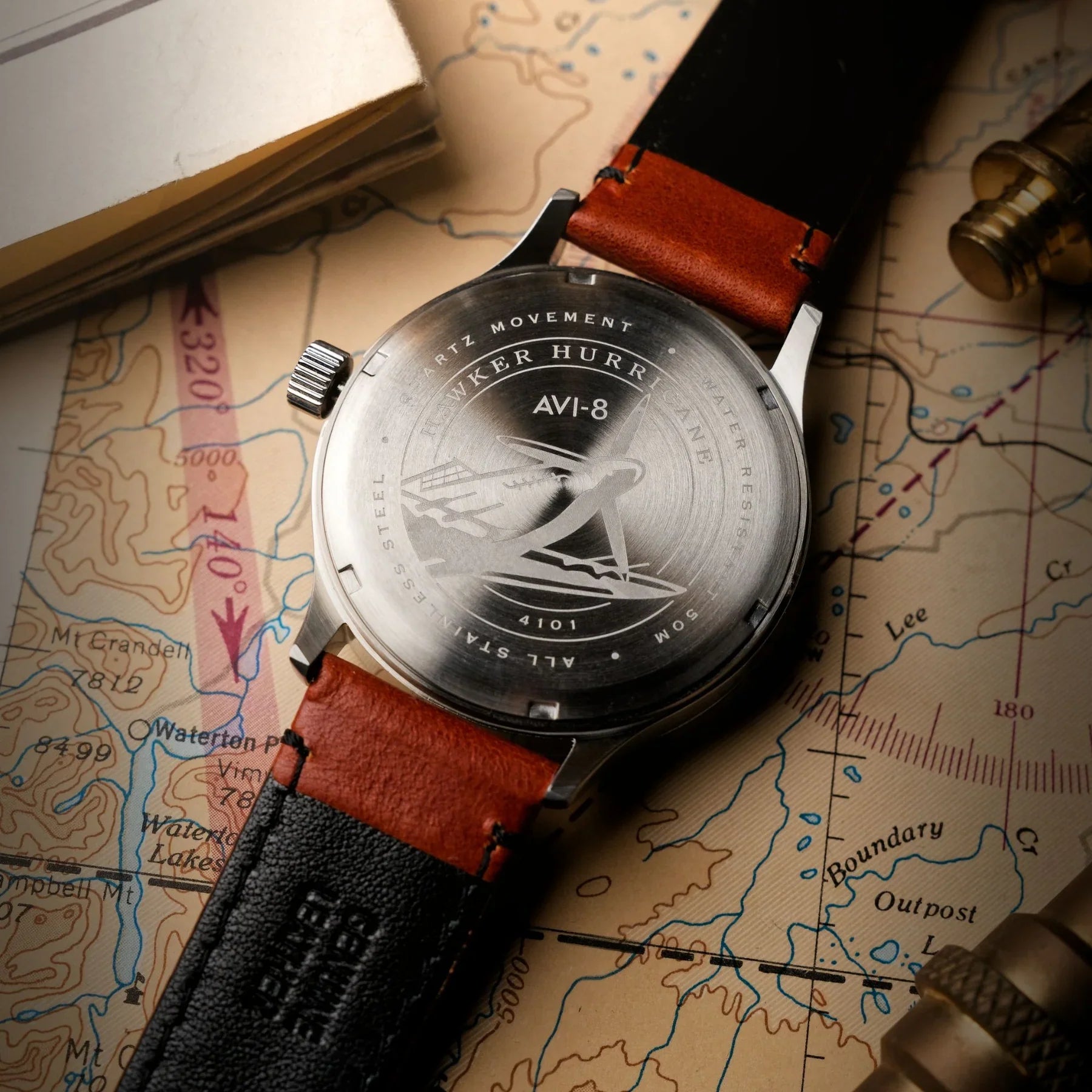 AVI-8 Hawker Hurricane McKellar Men's Beige Dual Time Watch