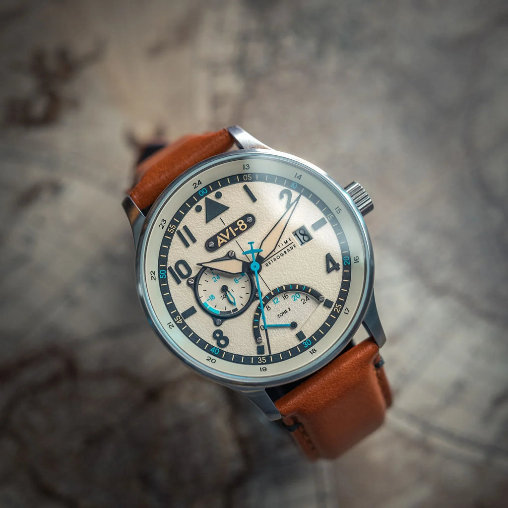 AVI-8 Hawker Hurricane McKellar Men's Beige Dual Time Watch