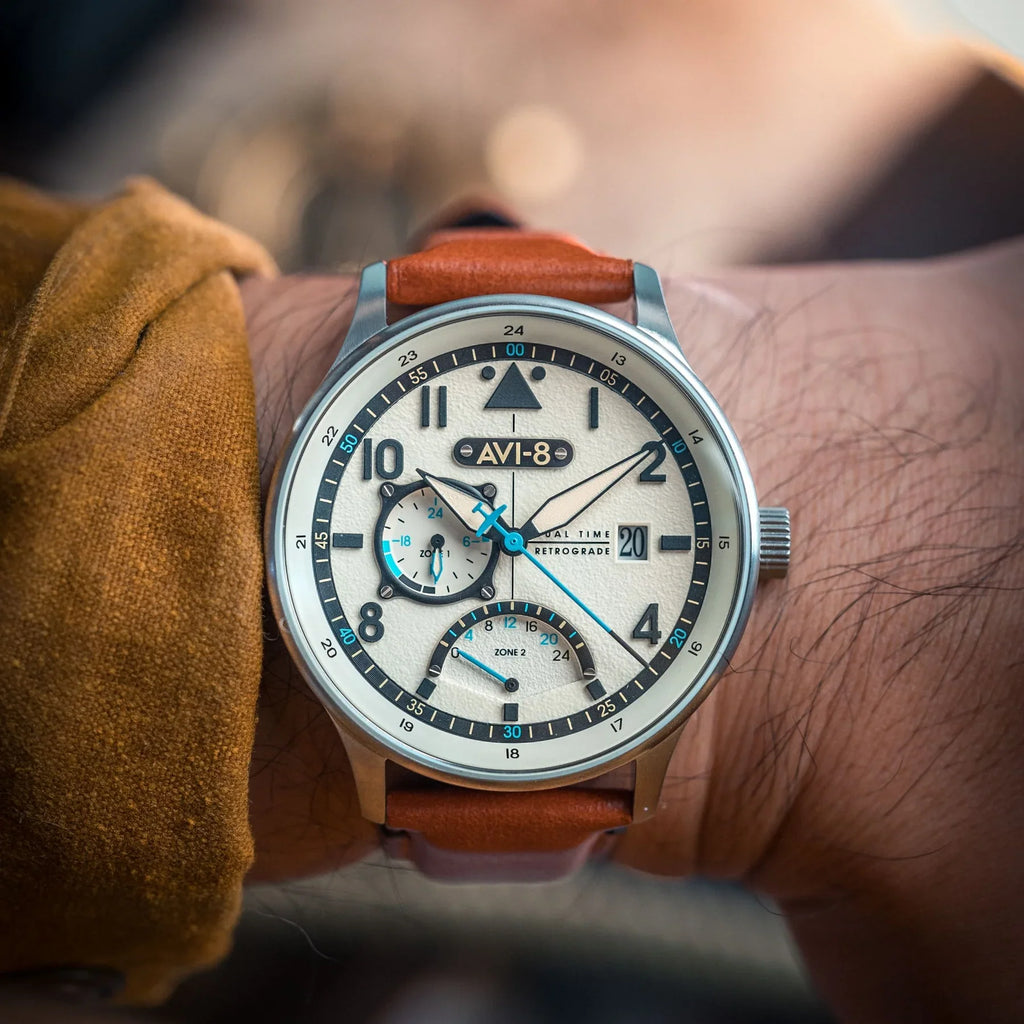 AVI-8 Hawker Hurricane McKellar Men's Beige Dual Time Watch