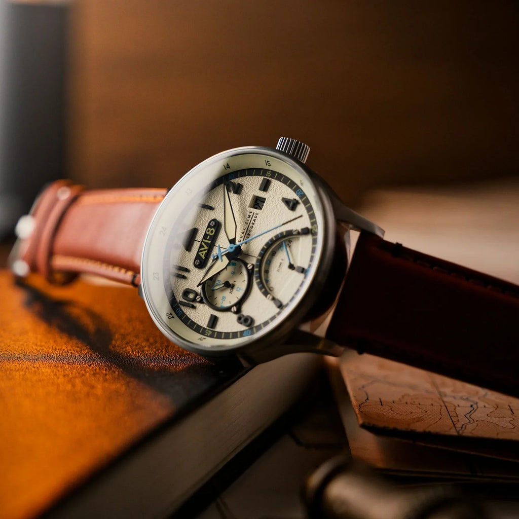 AVI-8 Hawker Hurricane McKellar Men's Beige Dual Time Watch
