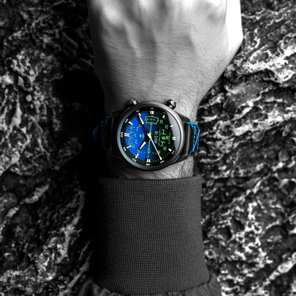AVI-8 Hawker Harrier HUD Men's Blue Automatic Watch