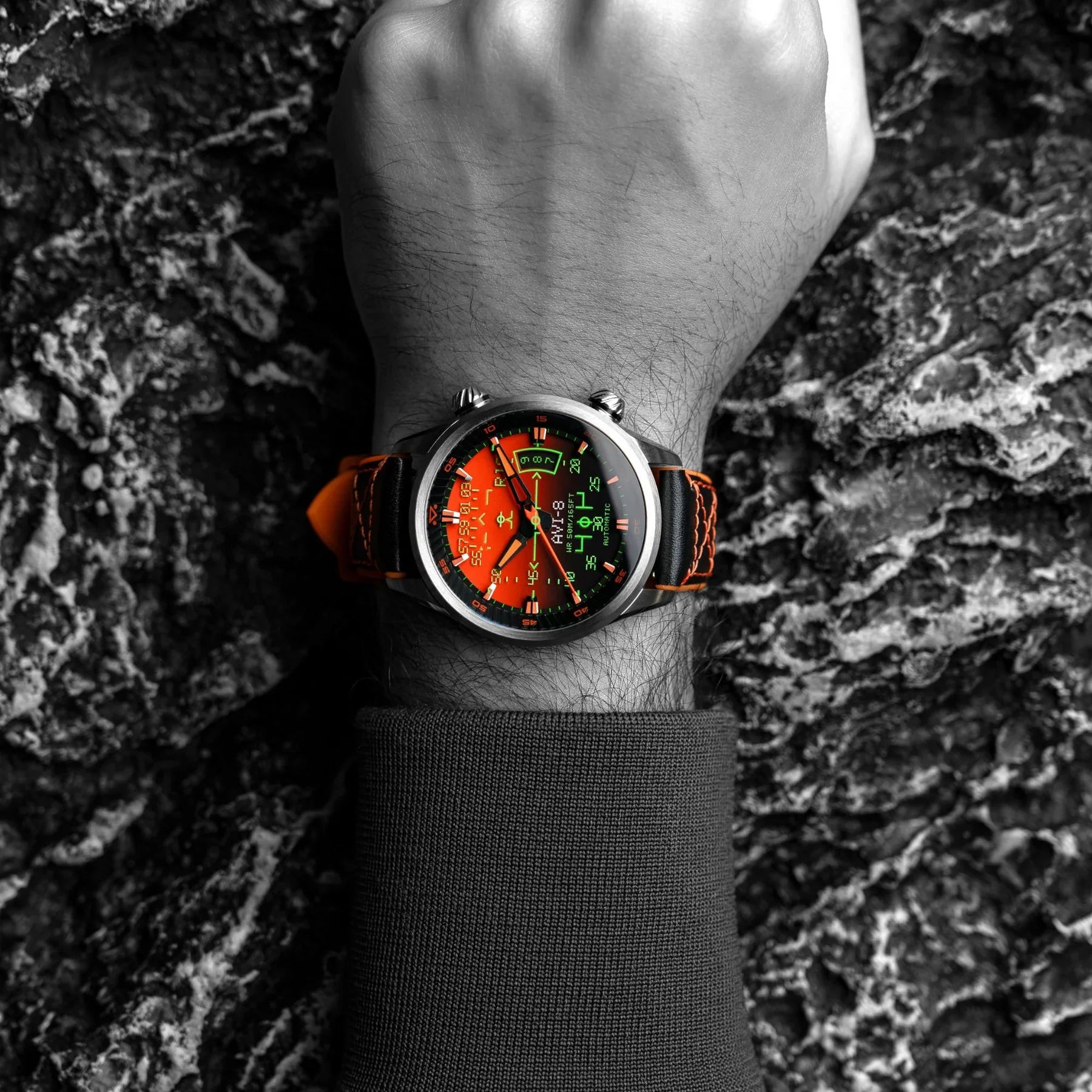 AVI-8 Hawker Harrier HUD Men's Orange Automatic Watch