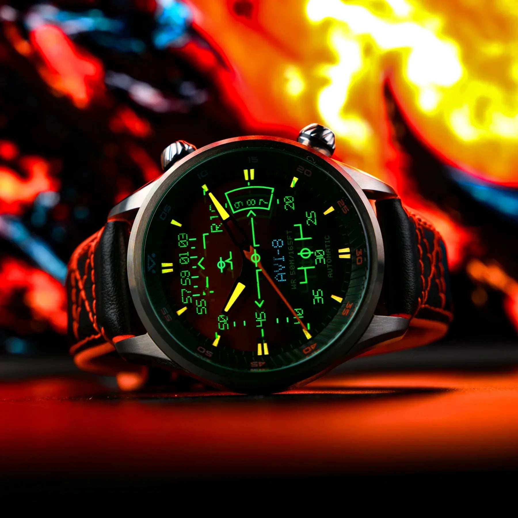 AVI-8 Hawker Harrier HUD Men's Orange Automatic Watch