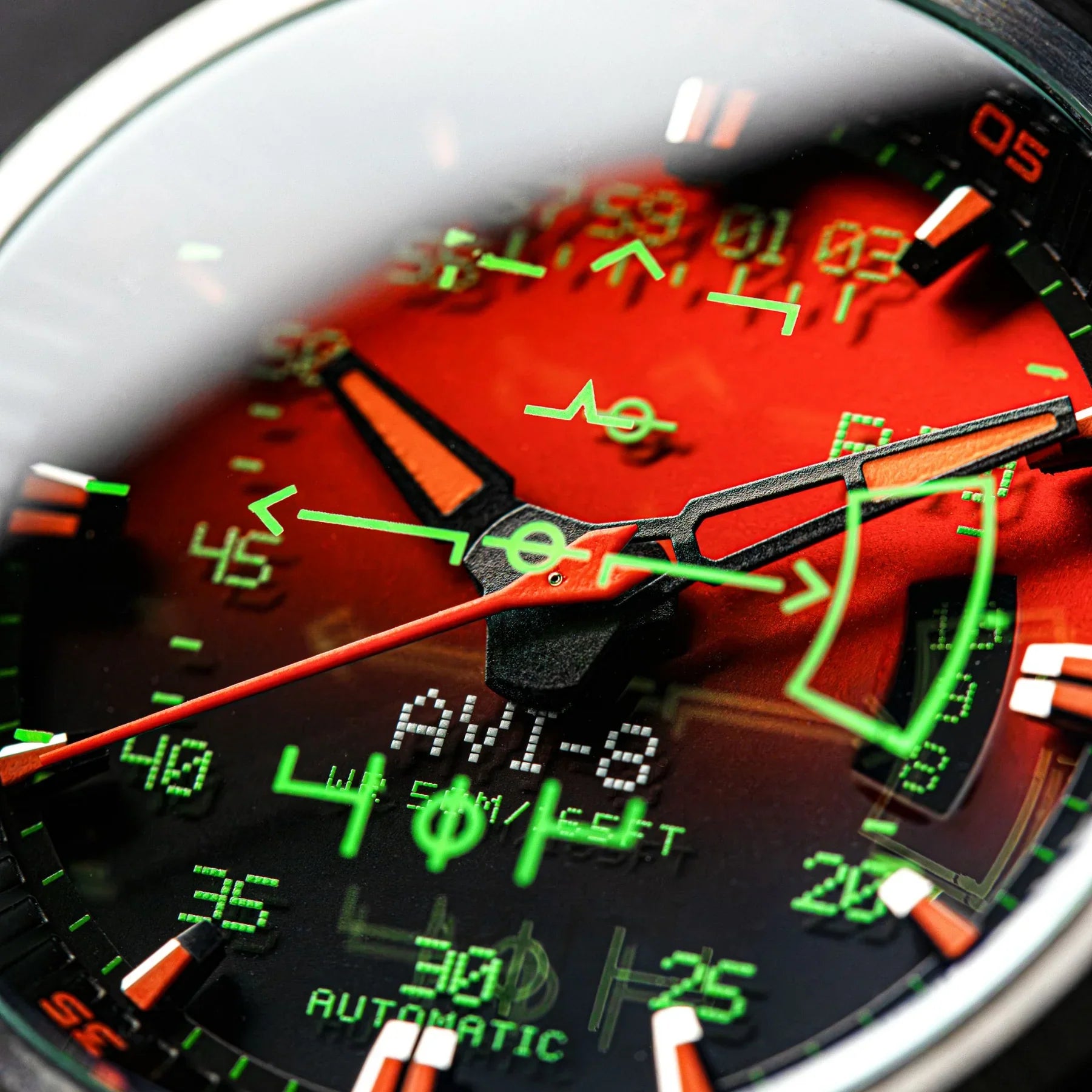 AVI-8 Hawker Harrier HUD Men's Orange Automatic Watch