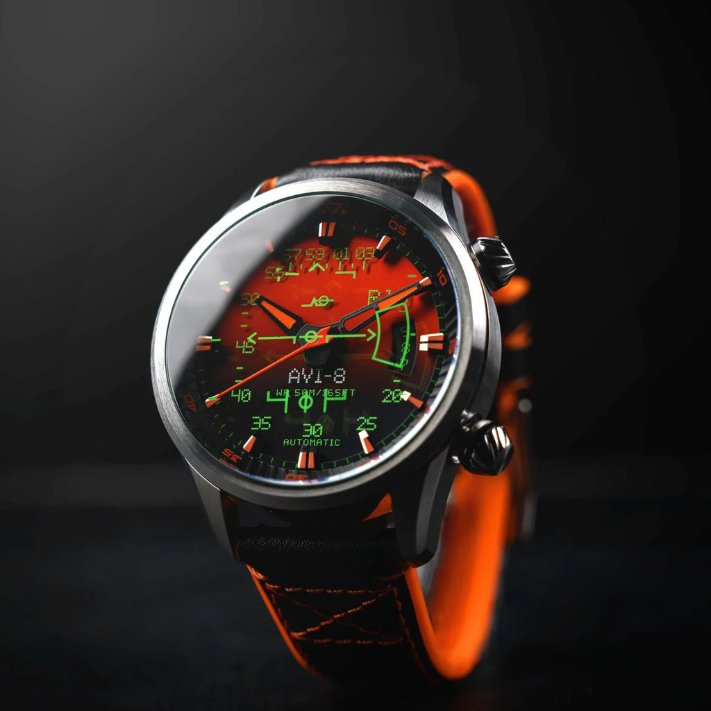 AVI-8 Hawker Harrier HUD Men's Orange Automatic Watch