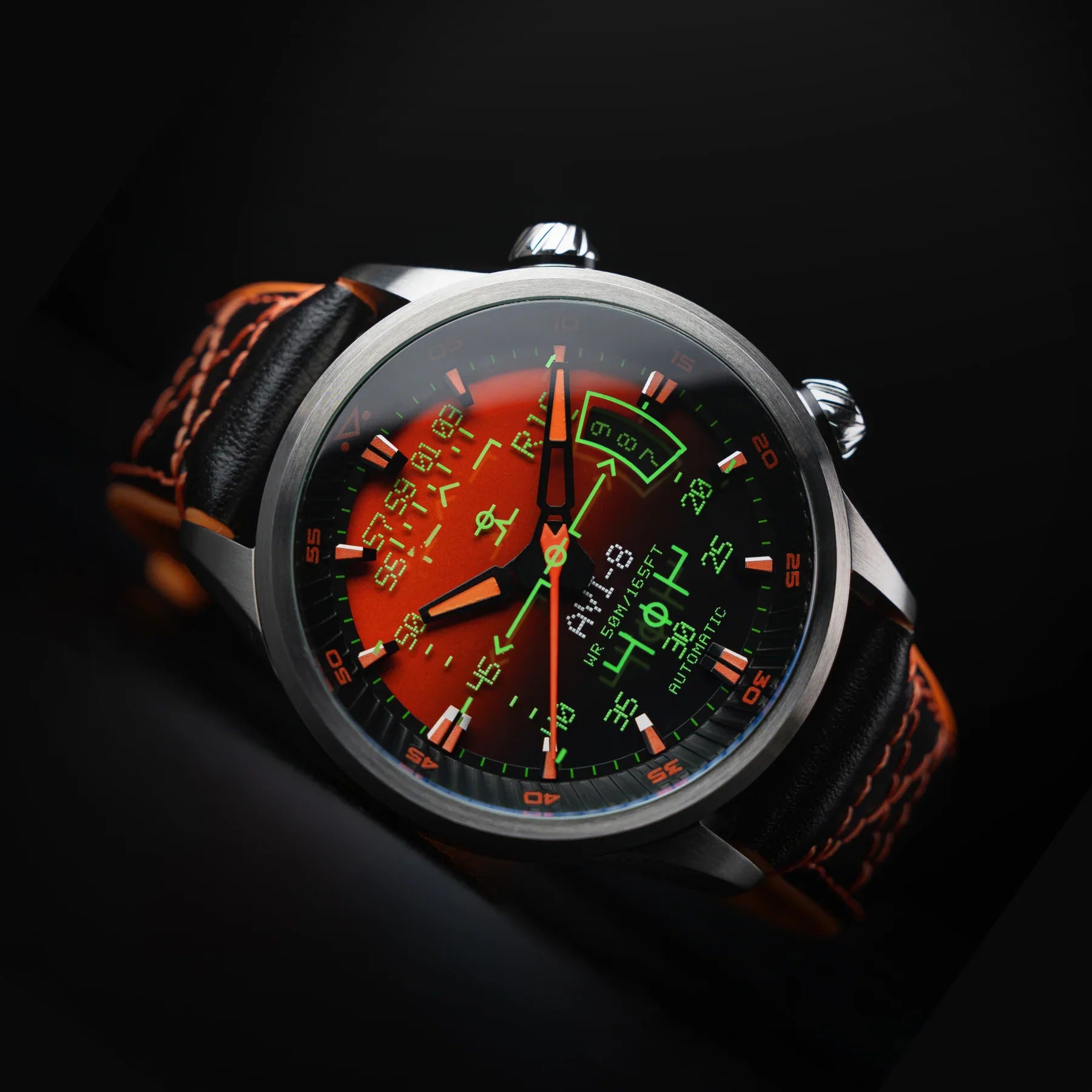 AVI-8 Hawker Harrier HUD Men's Orange Automatic Watch