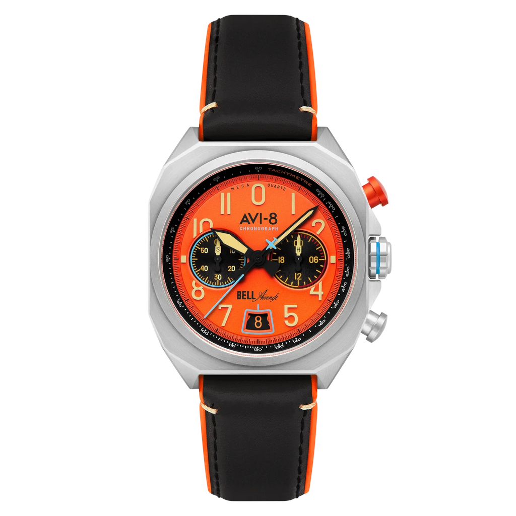 AVI-8 Bell X-1 Machbuster Orange Aviation Chronograph Watch