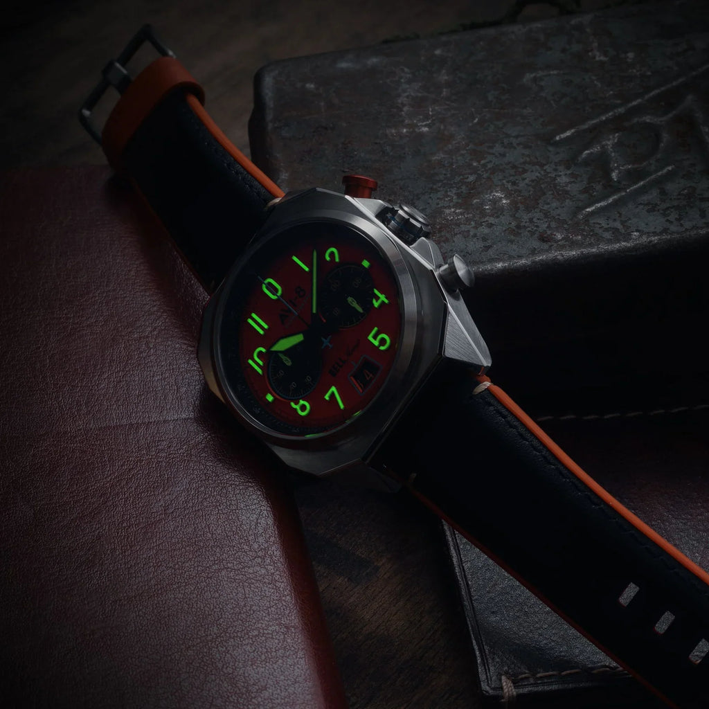AVI-8 Bell X-1 Machbuster Orange Aviation Chronograph Watch