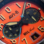 AVI-8 Bell X-1 Machbuster Orange Aviation Chronograph Watch
