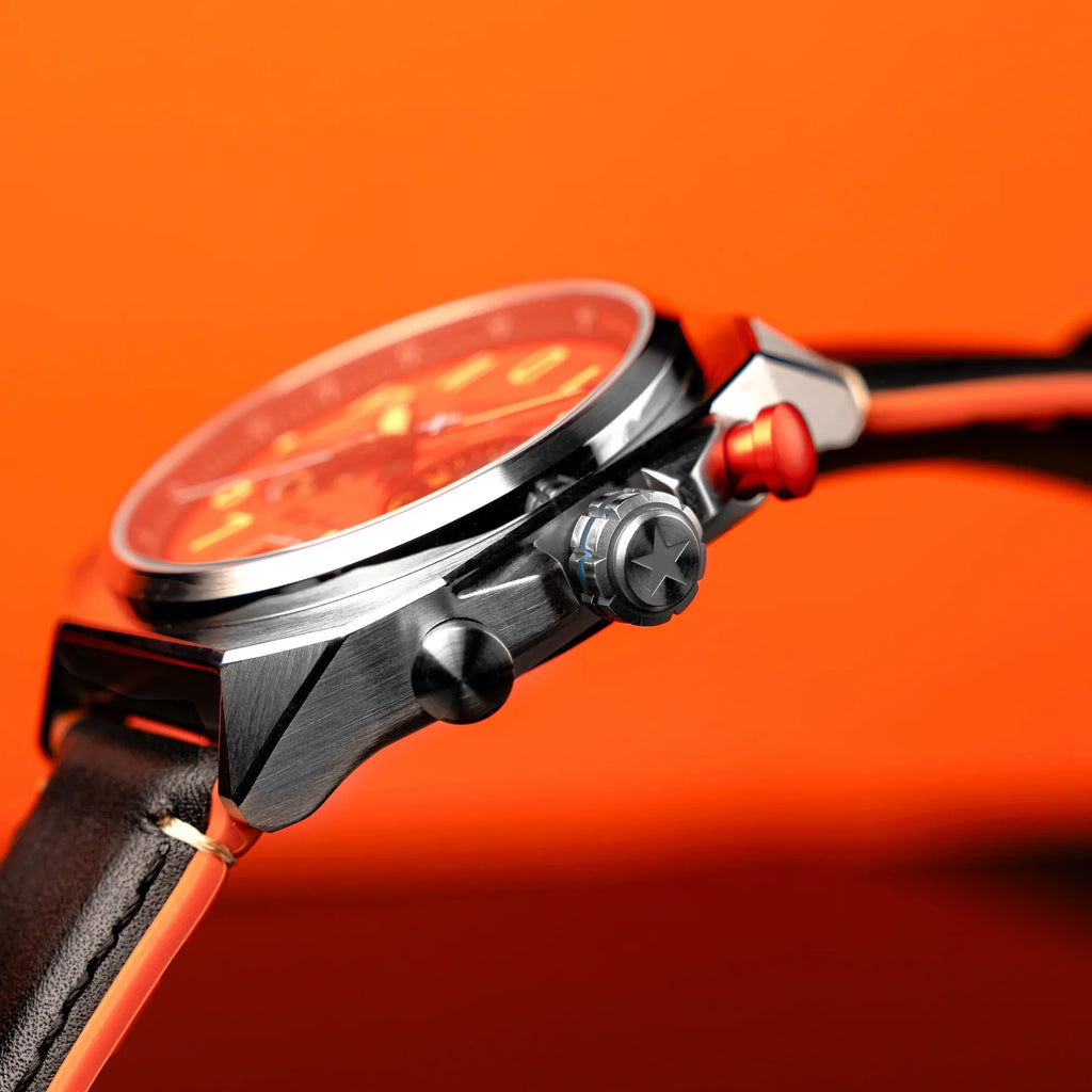 AVI-8 Bell X-1 Machbuster Orange Aviation Chronograph Watch