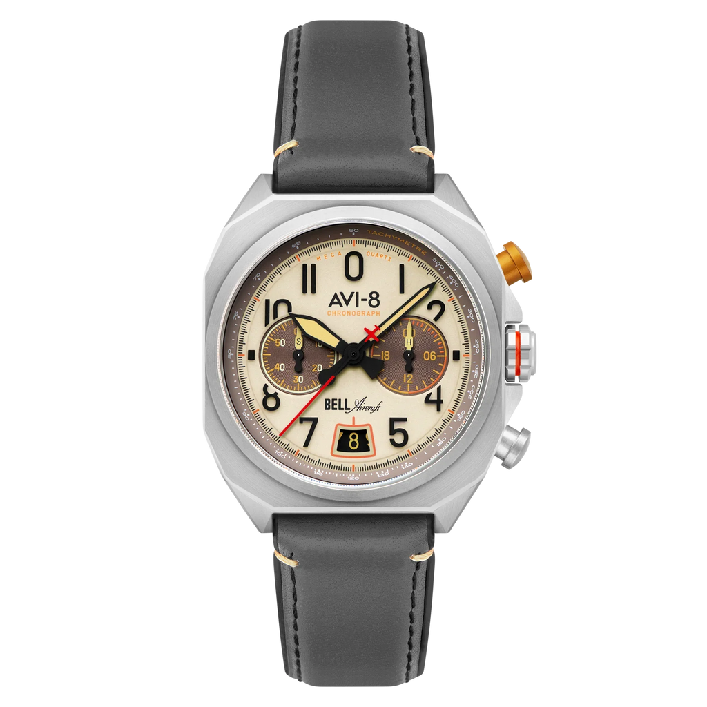 AVI-8 Bell X-1 Machbuster Beige Brown Chronograph Watch