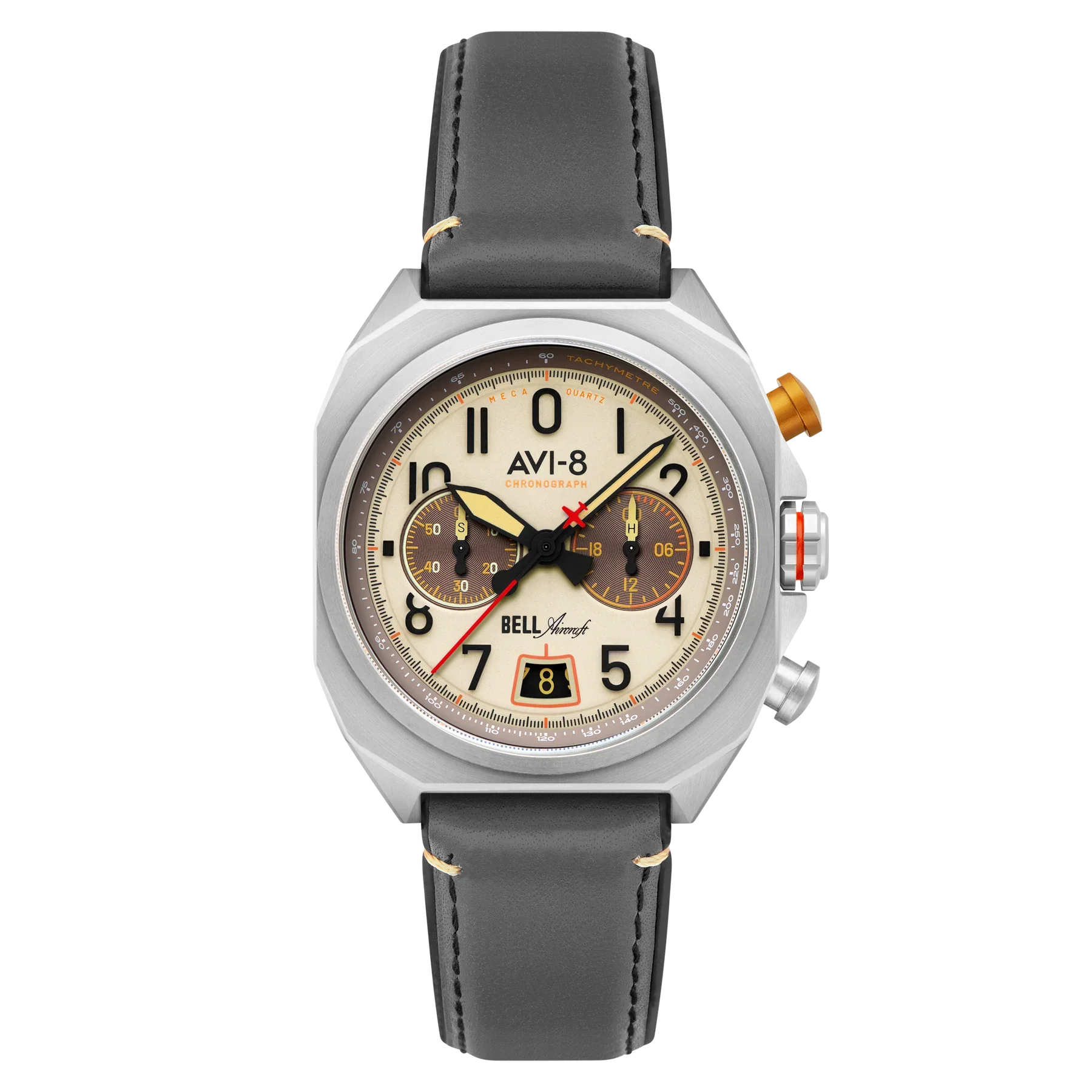 AVI-8 Bell X-1 Machbuster Beige Brown Chronograph Watch