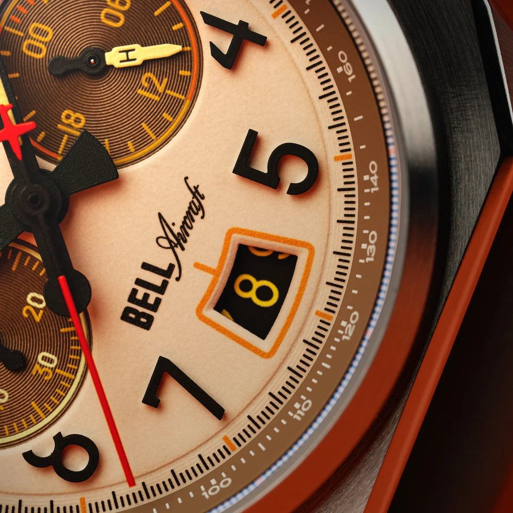 AVI-8 Bell X-1 Machbuster Beige Brown Chronograph Watch