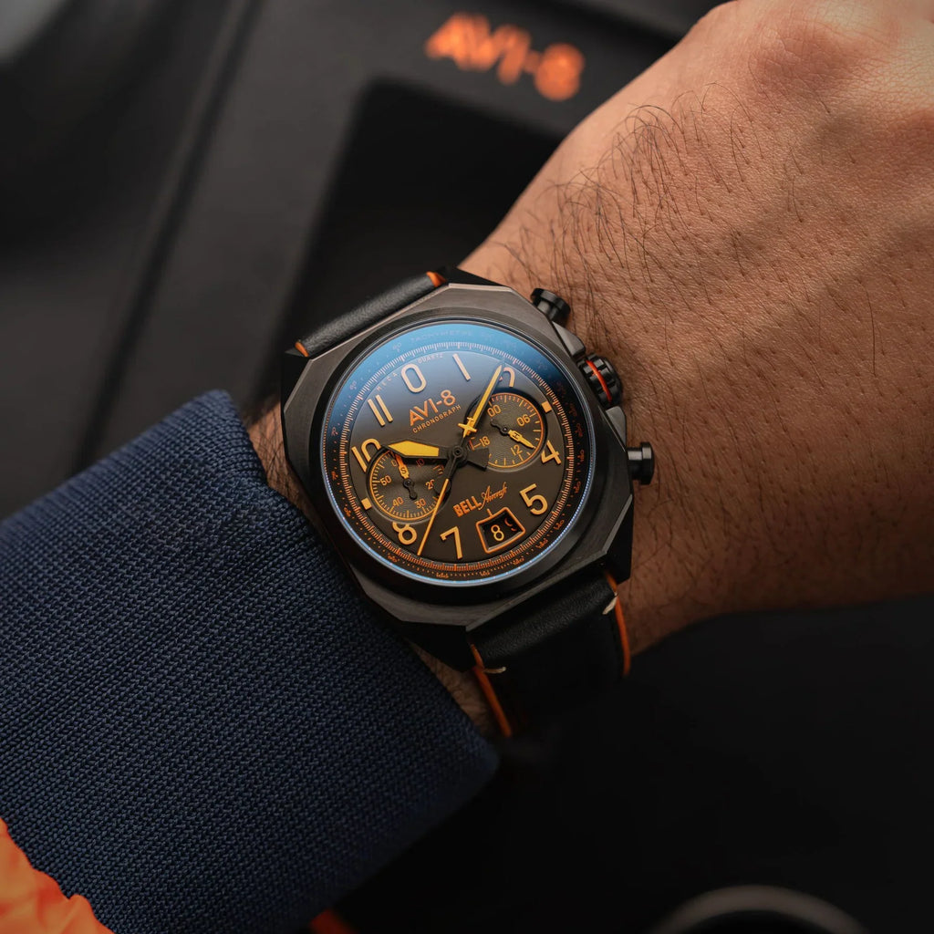 AVI-8 Bell X-1 Machbuster Men's Black Chronograph Watch