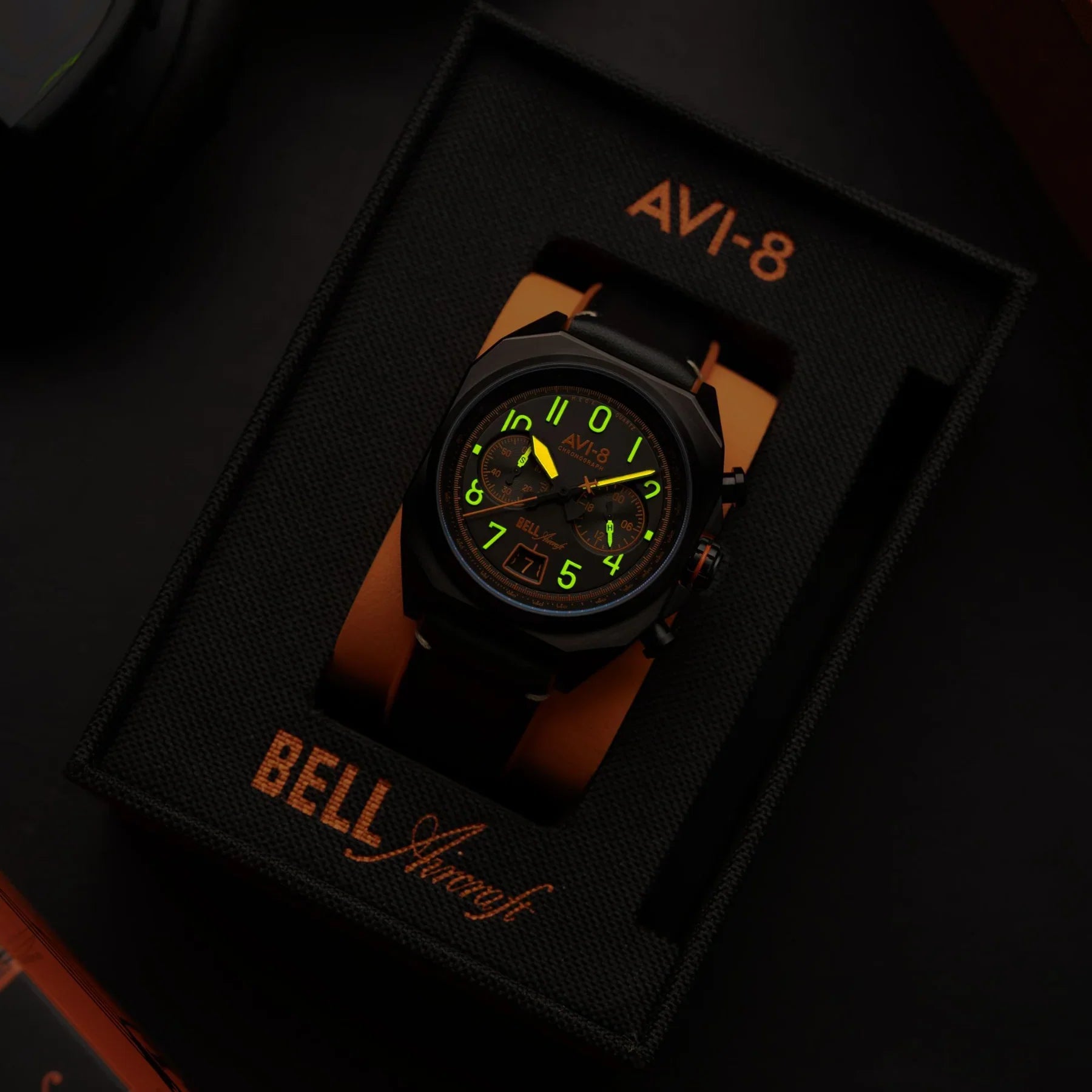 AVI-8 Bell X-1 Machbuster Men's Black Chronograph Watch