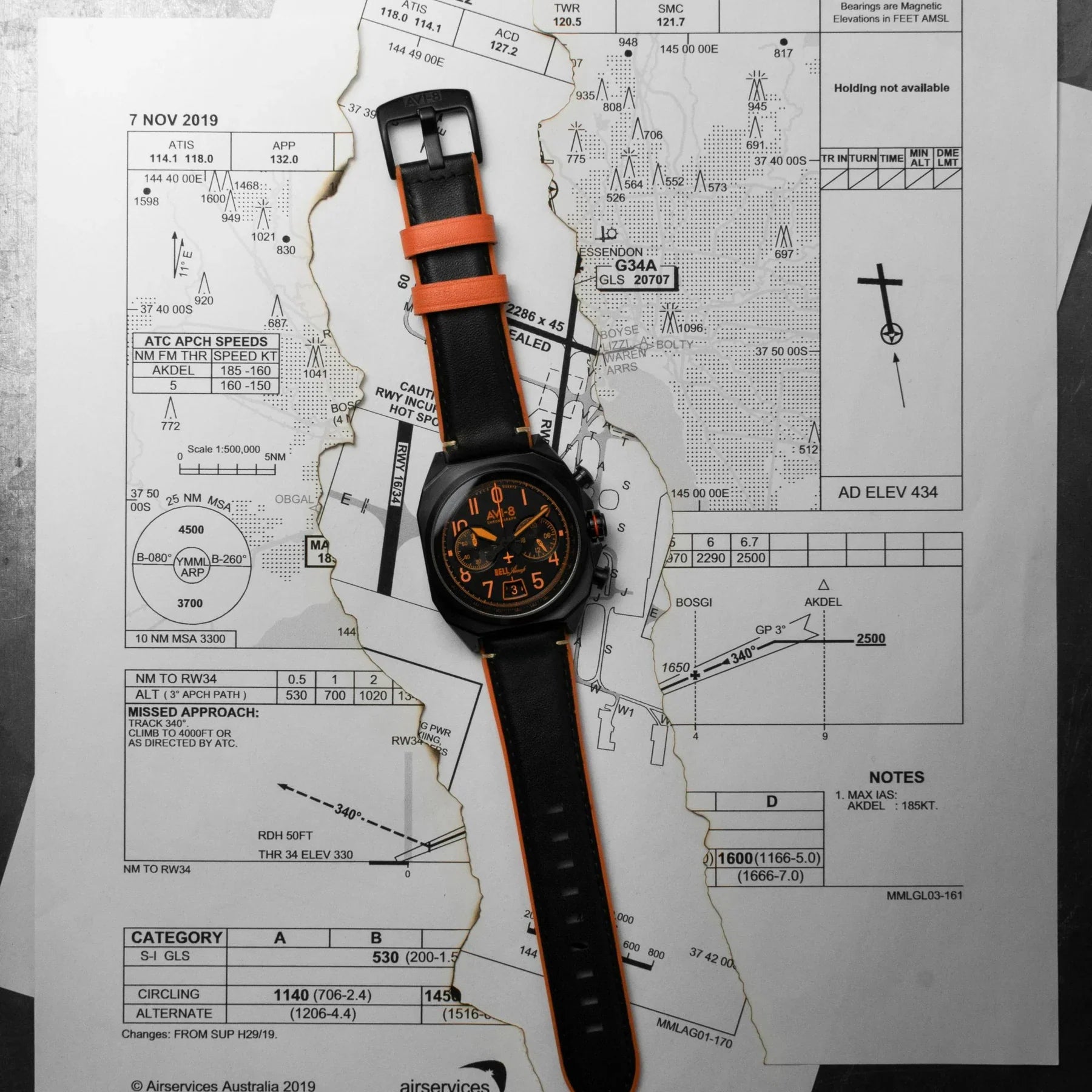 AVI-8 Bell X-1 Machbuster Men's Black Chronograph Watch