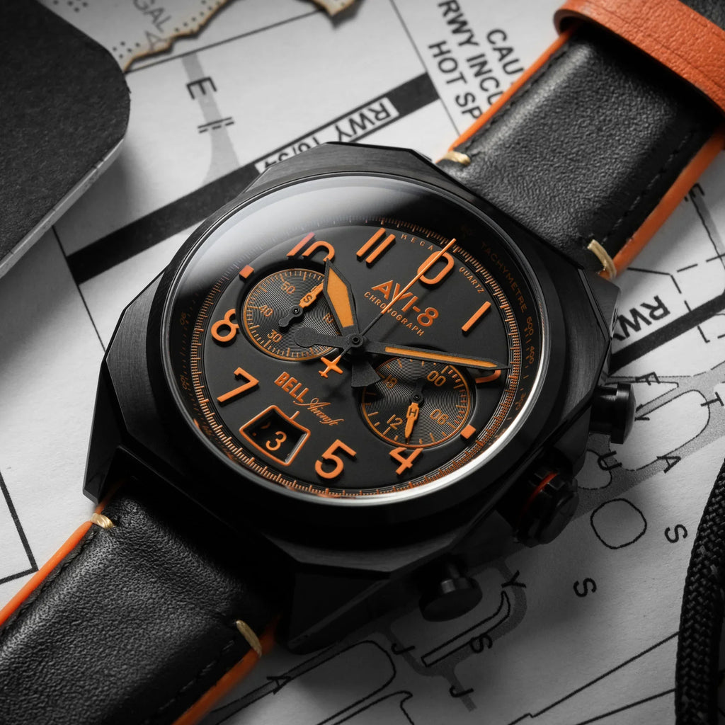 AVI-8 Bell X-1 Machbuster Men's Black Chronograph Watch
