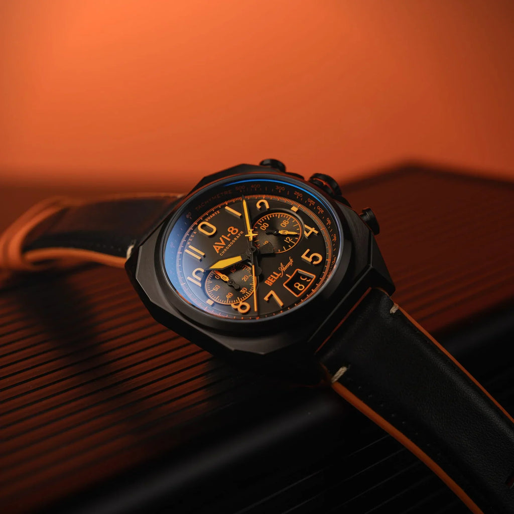 AVI-8 Bell X-1 Machbuster Men's Black Chronograph Watch