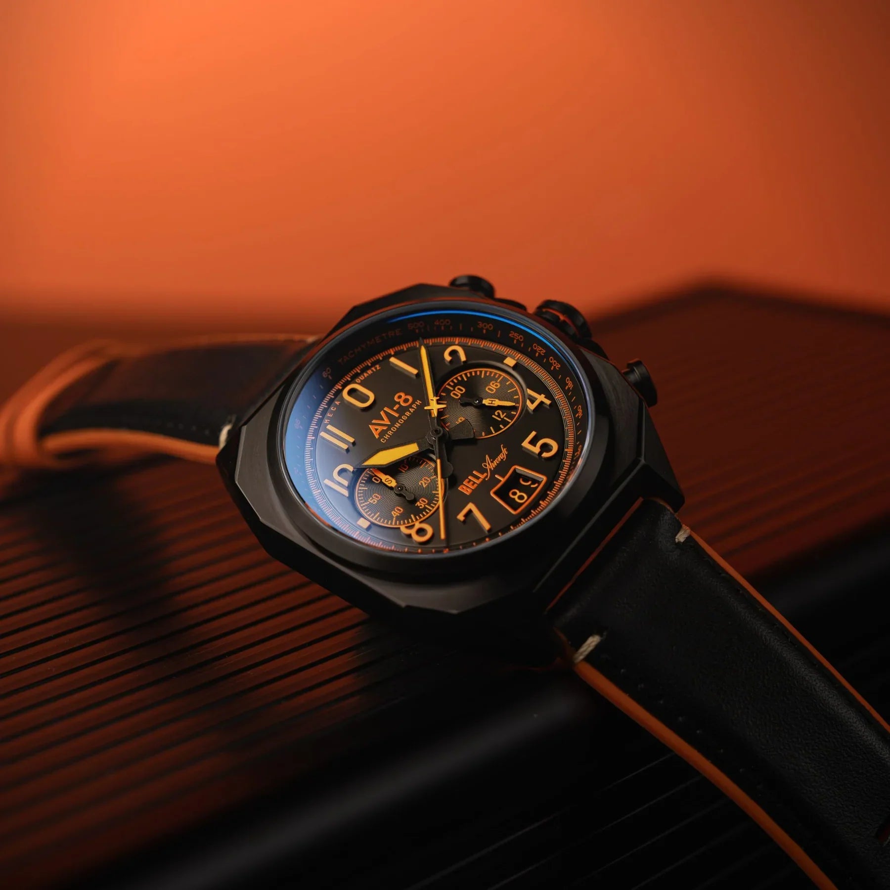 AVI-8 Bell X-1 Machbuster Men's Black Chronograph Watch