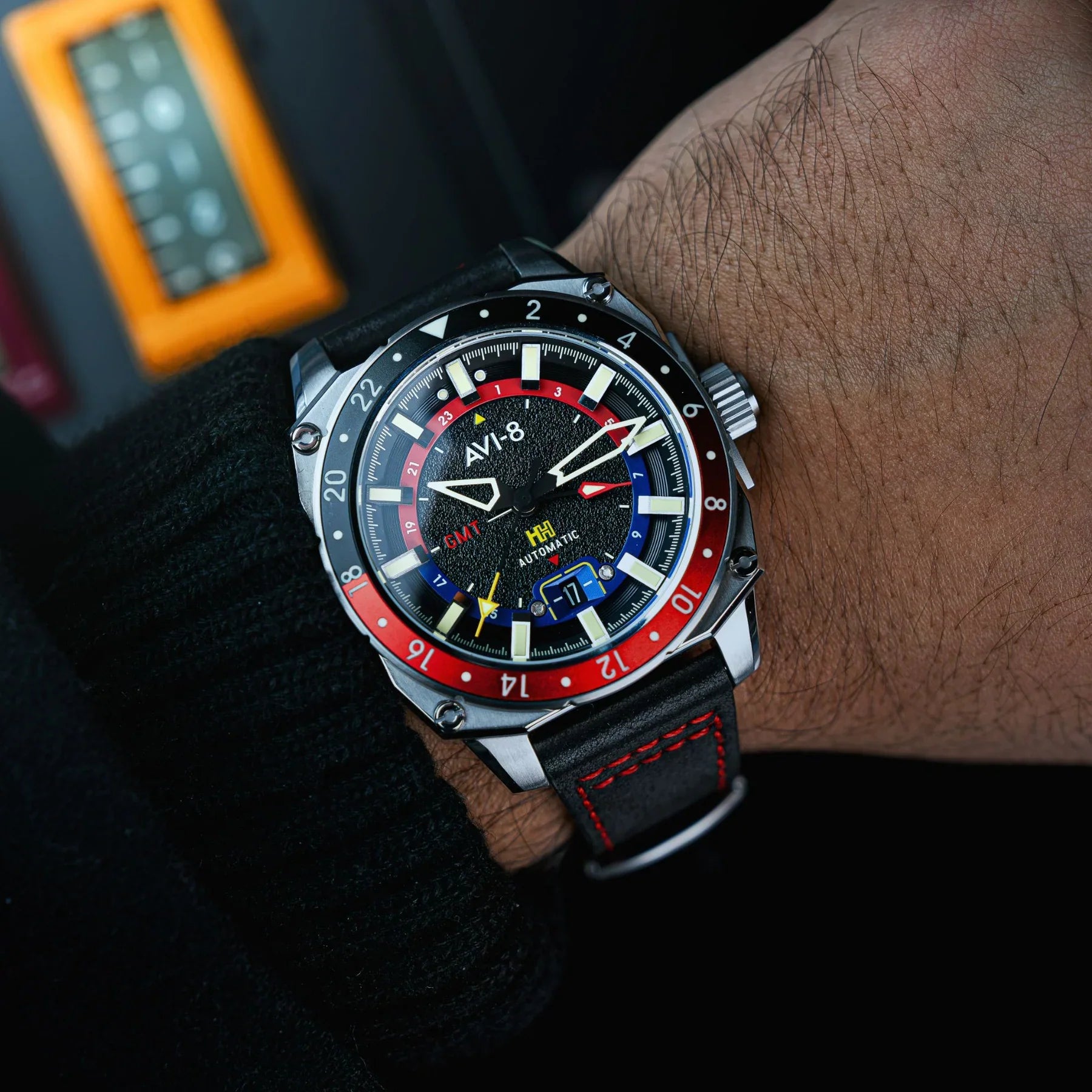 AVI-8 Hawker Hunter Atlas Men's Black GMT Automatic Watch