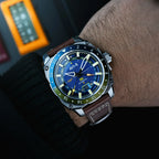 AVI-8 Hawker Hunter Atlas GMT Men's Blue Brown Automatic Watch