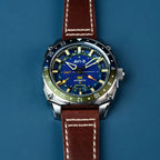 AVI-8 Hawker Hunter Atlas GMT Men's Blue Brown Automatic Watch