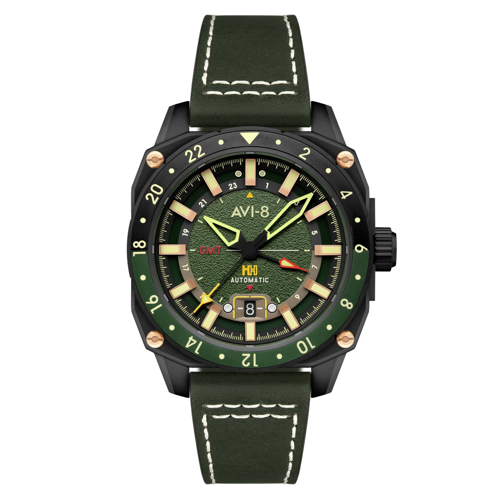 AVI-8 Hawker Hunter Atlas GMT Automatic Green Watch