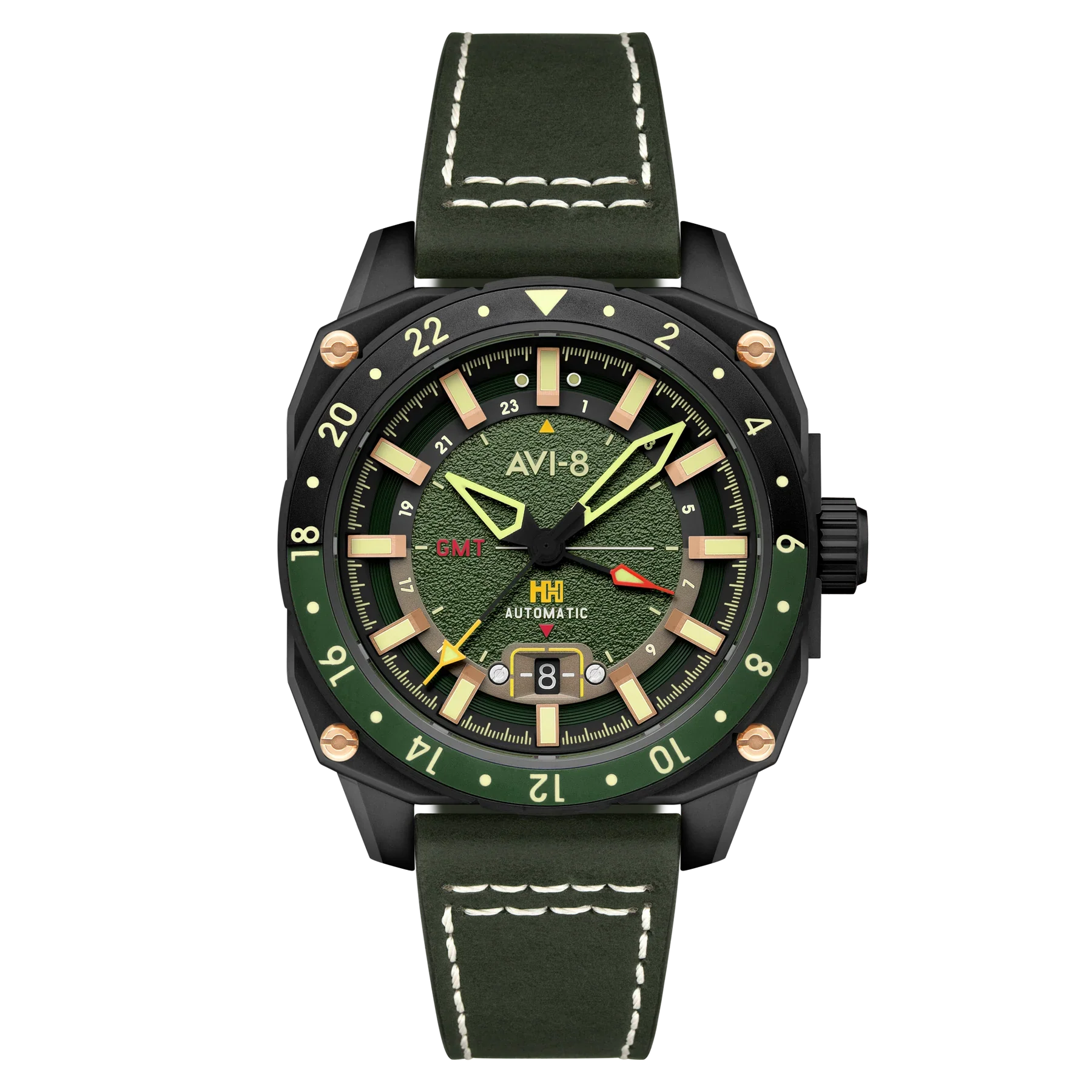 AVI-8 Hawker Hunter Atlas GMT Automatic Green Watch