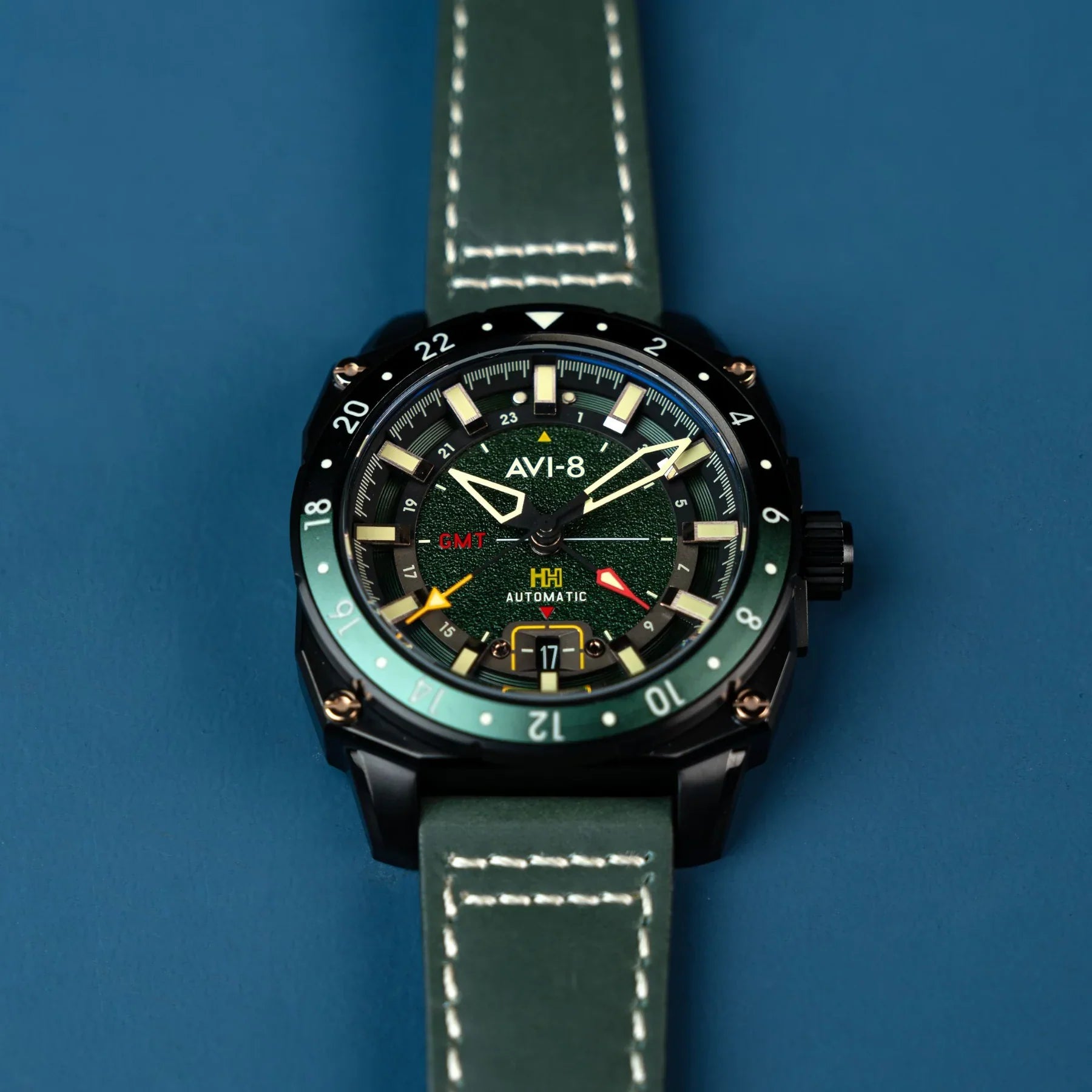 AVI-8 Hawker Hunter Atlas GMT Automatic Green Watch
