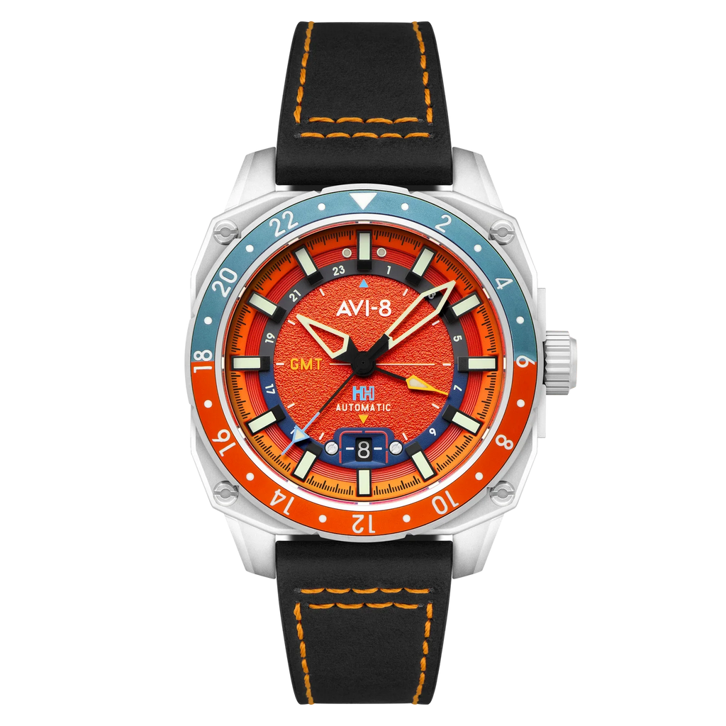 AVI-8 Hawker Hunter Atlas GMT Orange Automatic Watch