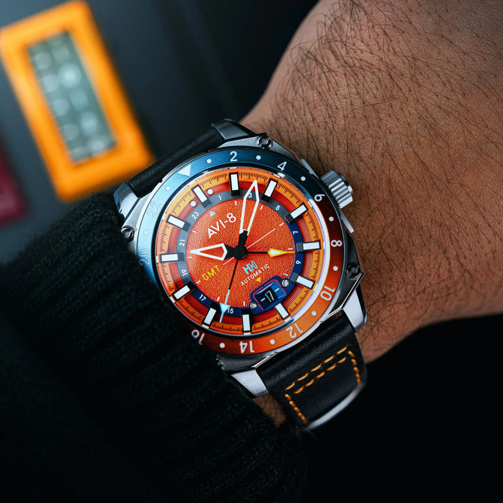 AVI-8 Hawker Hunter Atlas GMT Orange Automatic Watch