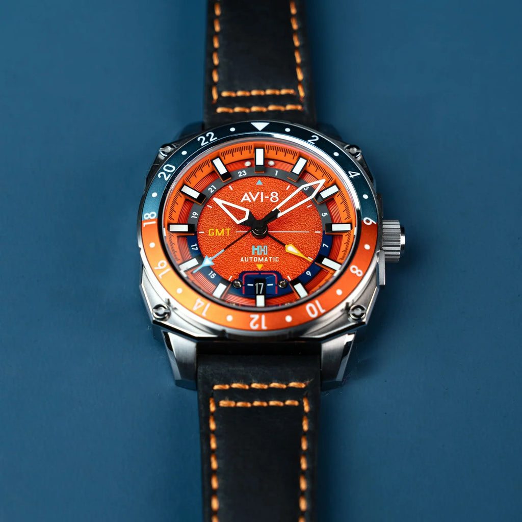 AVI-8 Hawker Hunter Atlas GMT Orange Automatic Watch