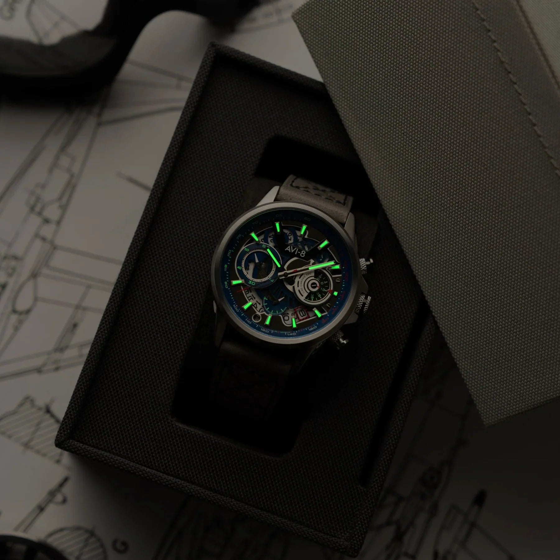 AVI-8 Hawker Harrier Matador Chronograph Slate Blue Watch