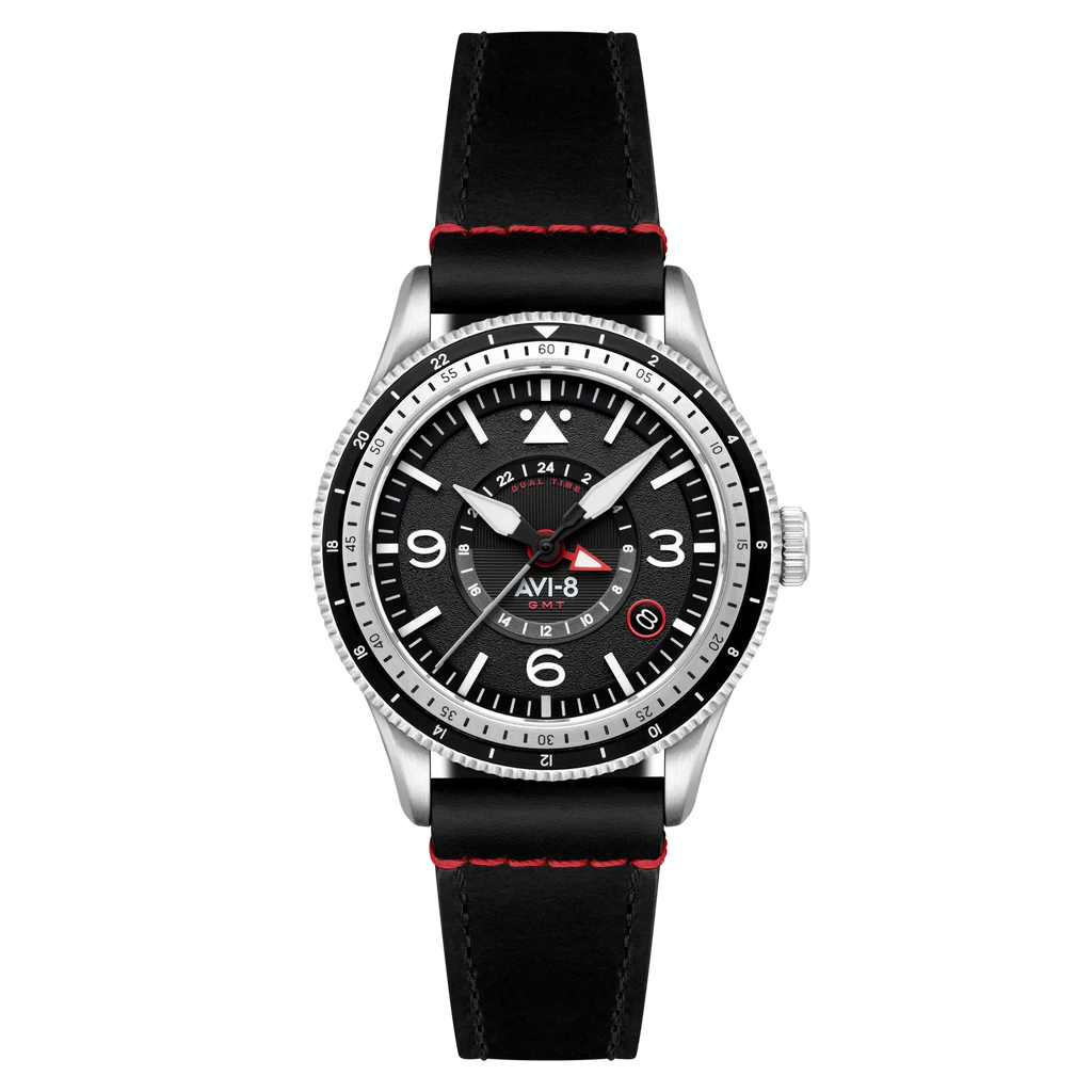 AVI-8 Flyboy Airmaster GMT Men's Black Automatic Watch