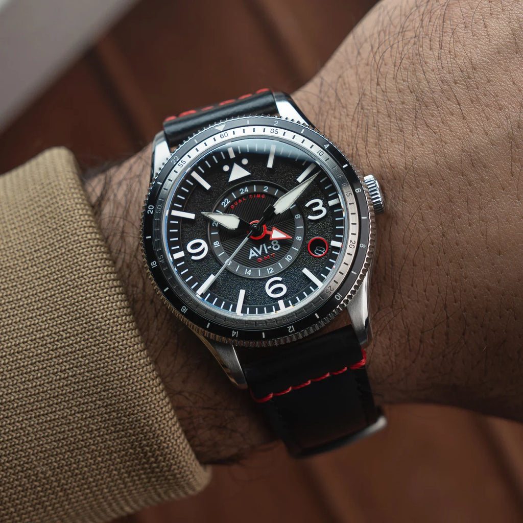 AVI-8 Flyboy Airmaster GMT Men's Black Automatic Watch