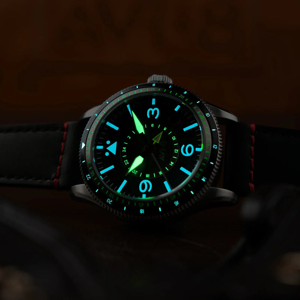 AVI-8 Flyboy Airmaster GMT Men's Black Automatic Watch